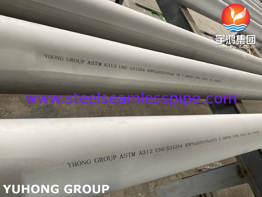 ASTM A312 UNS S31254, 254SMO Duplex naadloze buis van roestvrij staal voor olie- en gasinstallaties